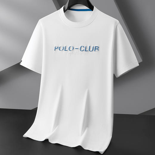 【棉质】【DPF】大依优型大码短袖T恤圆领时尚绣花加肥加大半袖夏季打底衫肥佬宽松休闲上衣男士胖子 商品图0