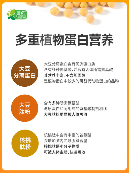 【店选】大豆蛋白肽粉固体饮料 15克*20袋/盒 商品图3
