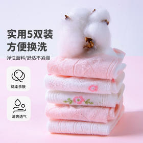 贝贝怡【5双装花朵网眼袜】25春夏新款女童中筒袜儿童透气休闲袜童袜ZB2EP004