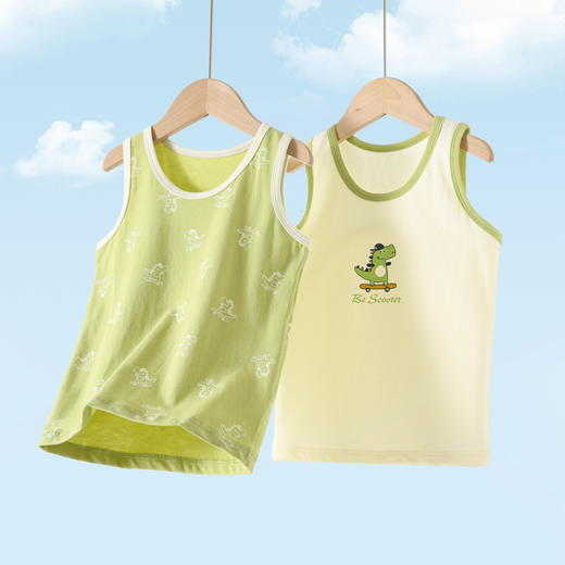 【夏季特卖，纯棉17色可选】【拍一件不发， 选3件加入购物车自动减】夏季儿童纯棉背心男童女童打底衫无袖T恤小男孩吸汗透气背心100% 商品图4
