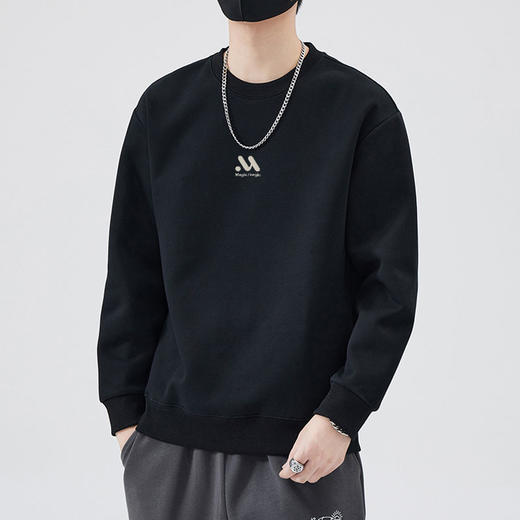 半身缘男装 秋季百搭简约合体宽松长袖卫衣253212P04512086 商品图3