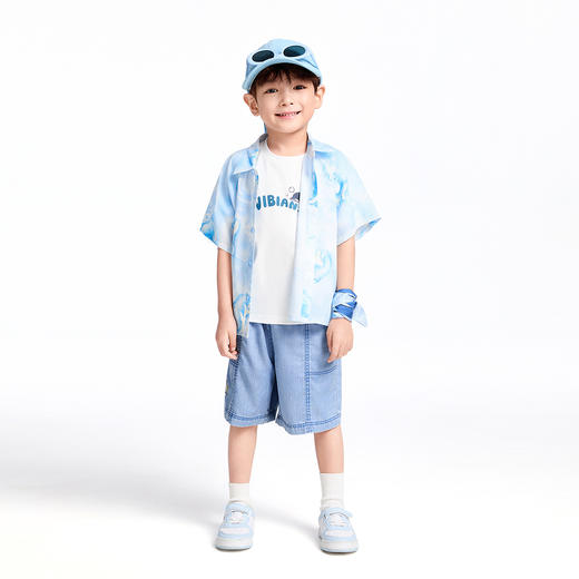 【实体店同款】男童翻领梭织短袖上衣夏季新款安奈儿童装XB521617 商品图3