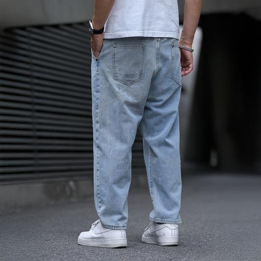 【DDJ】大依优型大码潮款直筒牛仔裤九分裤男舒适休闲简约百搭加肥加大男装 商品图4