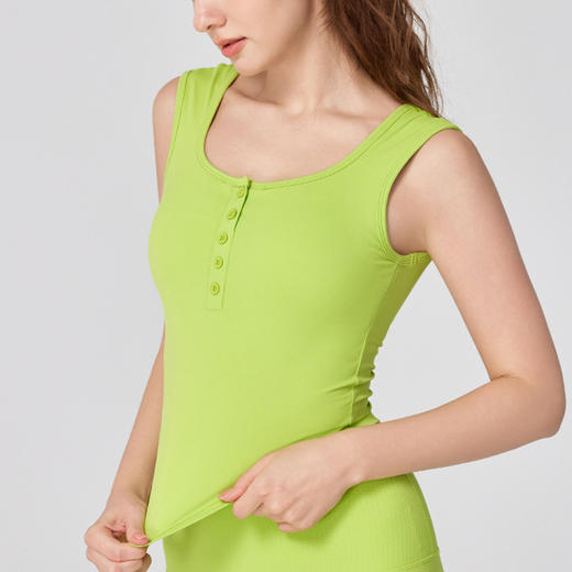 跃牌【海听系列】NULS新款方领带胸垫运动背心吊带纽扣设计感显瘦瑜伽服上衣XC67 商品图2