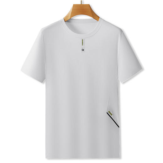 【棉质】【DPF】大依优型大码短袖T恤圆领加肥加大夏季新款上衣肥佬休闲拼接半袖男士胖子 商品图4