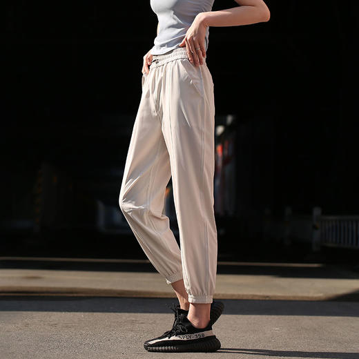 beemen运动长裤女夏弹力哈伦裤薄款速干透气宽松束脚瑜伽健身裤 商品图0