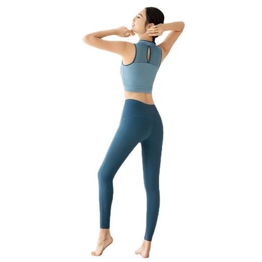 美愫中国风瑜伽服套装女无袖时尚短款时尚修身仙气背心紧身裤套装 商品图4