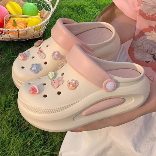 【时尚百搭❗️多巴胺可爱洞洞鞋】柔软亲肤，轻松不累脚❗️包头拖女夏季厚底外穿网红增高显瘦沙滩ins 商品图8