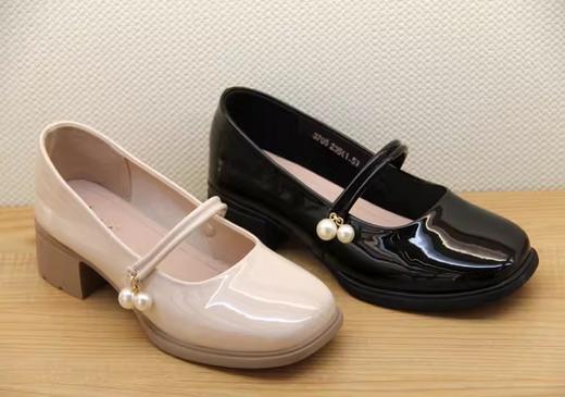 豪行23376705时尚漆皮亮皮一字扣带方跟单鞋百搭女鞋 商品图2