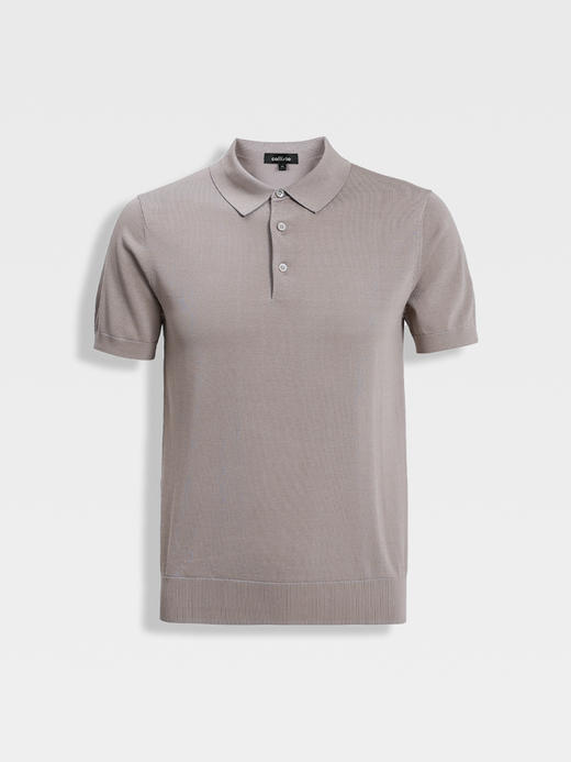 callisto浅卡其丝绵混纺T恤 商品图0