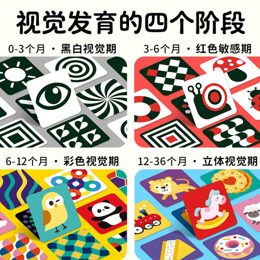 宝宝视觉激发卡全4套给0-3岁宝宝科学的视觉激发 商品图2