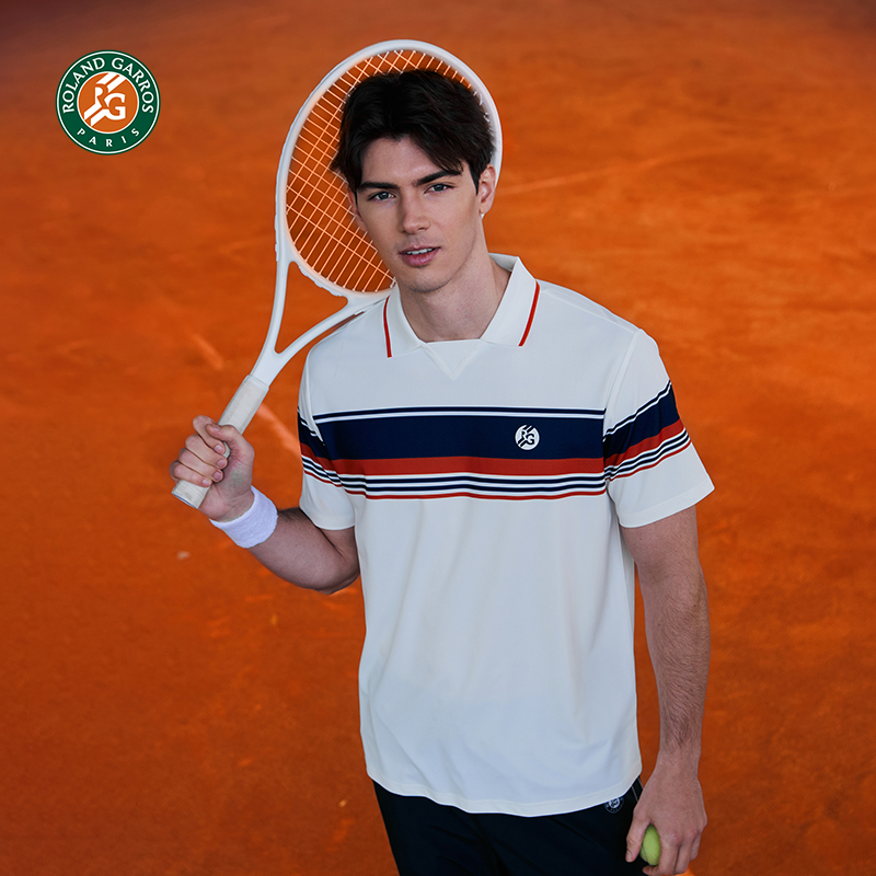罗兰加洛斯法网polo衫网球短袖男夏季新款撞色T恤宽松运动网球服