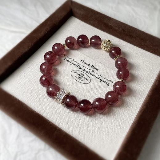 【红鸾心动❗草莓晶招挑花手链】吸引并释放真正个人魅力，天然高颜值显白水晶，招挑花本命年水晶手串送闺蜜礼物好运L 商品图2