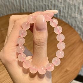 6-10mm天赐良缘粉水晶招桃花天然轻奢粉晶转运珠手串  A-4231