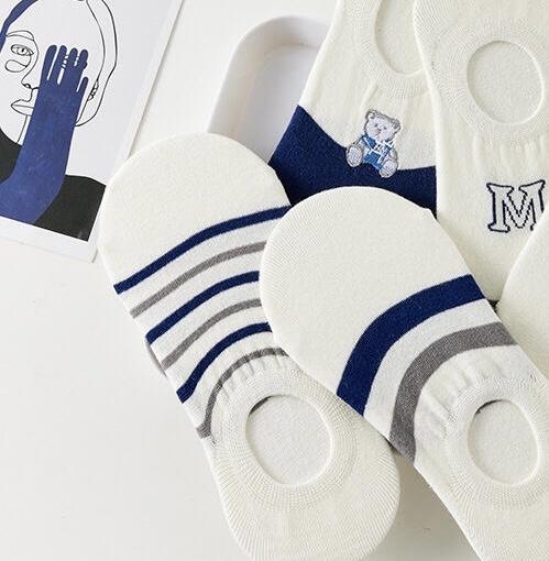 🔥❗超赞❗19.9到手15双‼️【好韩的条纹小熊船袜我超爱！🔺无骨软糯谁穿谁知道！】 🍹春夏款·5色韩系简约条纹无骨棉袜 🌈 质感软软糯糯不勒脚！ 商品图3