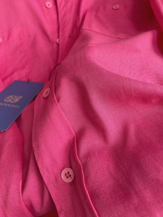 【下单后的7天内安排发出】ORIGNAL&CO苎麻梅子红衬衣 修身版型 遮肉显高 商品图5