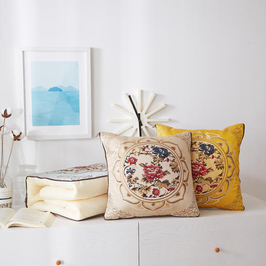 恒源祥 新中式靠枕被（玫瑰金）HYX019ZX 商品图4