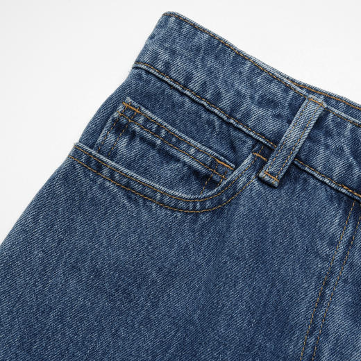 ROMI STUDIO-B【高品质】四季刚需高腰直筒休闲蓝色复古牛仔裤N2750 商品图5