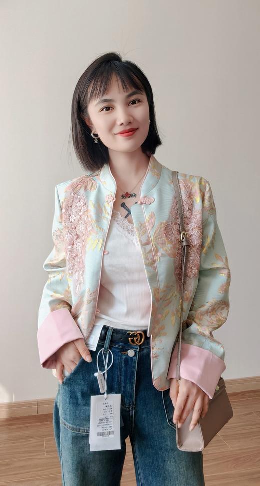 芊芊繁花珍珠重工艺锦绣提花国风外套 商品图3