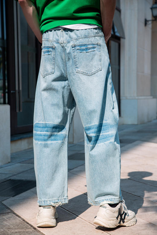 S519131779漆点泼墨弯刀牛仔裤 商品图2