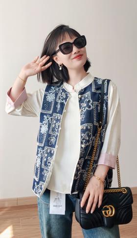 天丝牛仔刺绣马甲