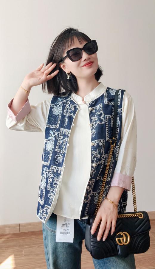 天丝牛仔刺绣马甲 商品图0