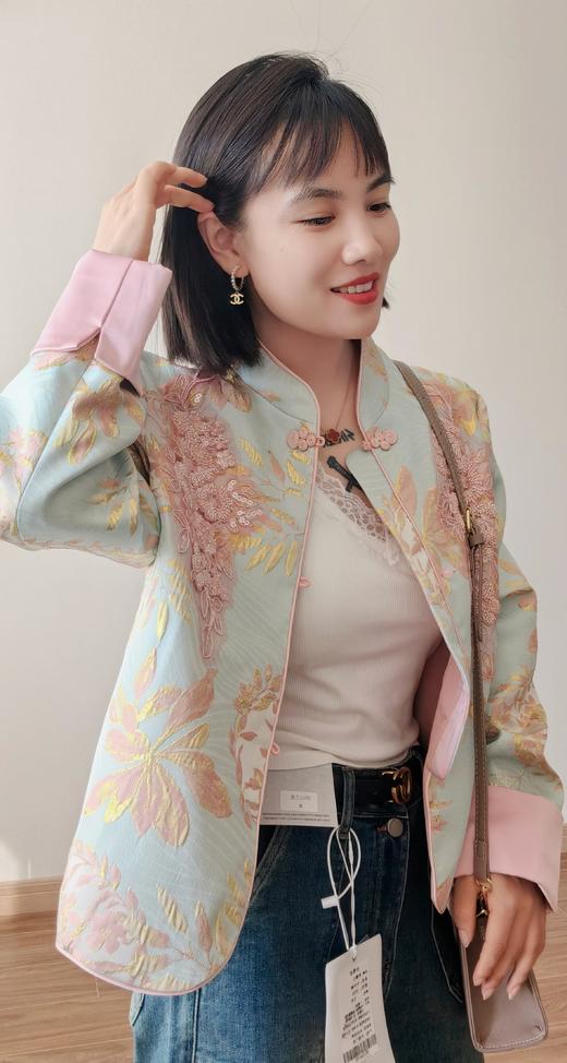 芊芊繁花珍珠重工艺锦绣提花国风外套 商品图7