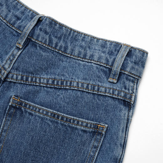 ROMI STUDIO-B【高品质】四季刚需高腰直筒休闲蓝色复古牛仔裤N2750 商品图6