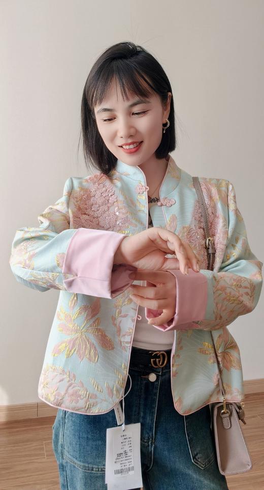 芊芊繁花珍珠重工艺锦绣提花国风外套 商品图5