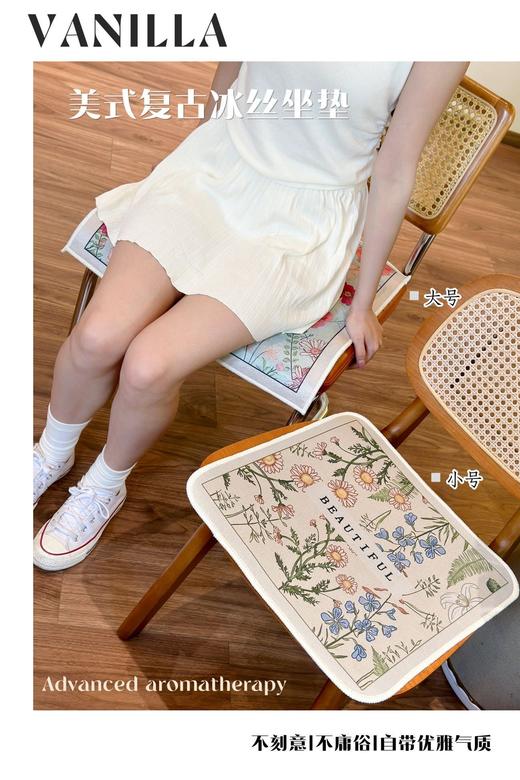 （50X50）🌞夏日新宠【美式复古冰丝坐垫】，降温神器🧊久坐打工人彻底离不开这个冰丝坐垫了!! ✨夏天来啦，久坐的屁股出汗🔥，黏着裤子真的很难受!! 商品图5