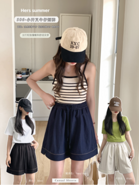 🌈【骆柒柒#506•小开叉牛仔短裤】 🔹夏日显瘦利器 这条小开叉牛仔短裤真的绝了🌟！侧边微微开叉，❤️修饰腿型显腿长，搭配小背心or衬衫，怎么穿都好看！