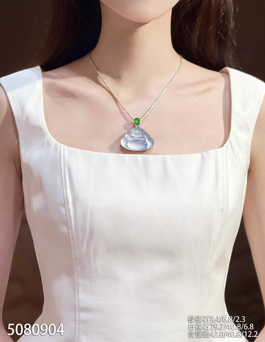 玻璃种白佛公吊坠【5080904】具体价格微信咨询 商品图4