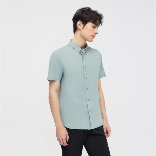 【含天丝】圣得西男短袖衬衫夏季新款通勤棉麻混纺商务休闲上衣 商品图1