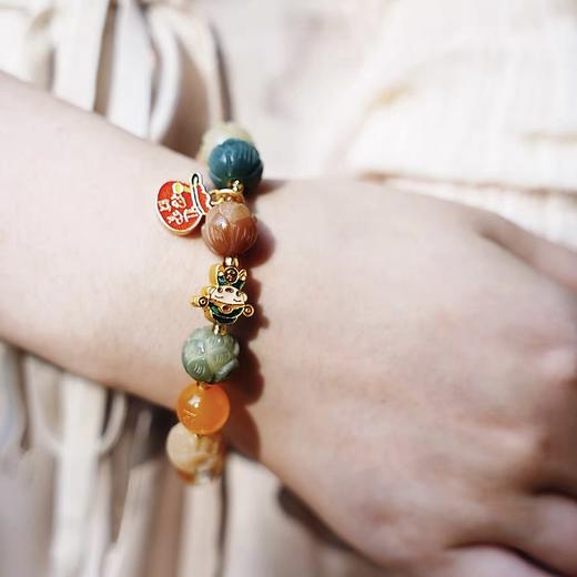 【灵隐文创馆正品】2025新款风化菩提手串 杭州灵隐寺财神莲花菩提手持多宝念珠盘珠汉服挂件 商品图4