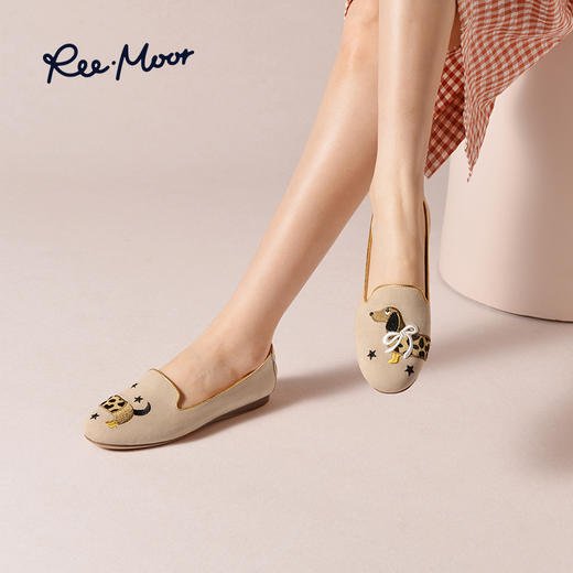 REEMOOR睿慕丨超萌限定款可爱动物刺绣系列豆豆鞋豹豹小腊狗（R38525） 商品图9