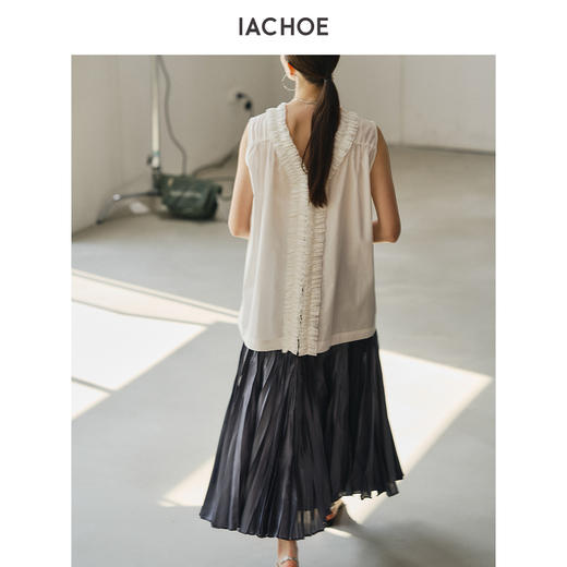 棉仓3621504005-IACHOE 后背花边领背心 商品图3