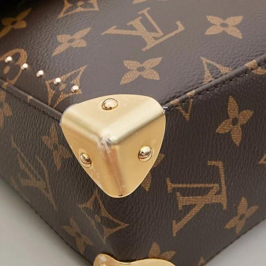 LouIs VUITTON Trunkie 滑动链条铆钉装饰 涂层帆布 单肩包 女款 棕色（CB） 商品图6