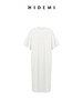 HIDEMI 自然棉系列廓形宽松短袖T恤长款连身裙 白色/深灰/豆乳色 商品缩略图3