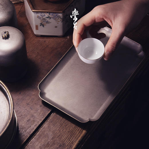 【2种规格可选】娜家倭口锡托盘 中式复古手工锡制托盘 商品图2