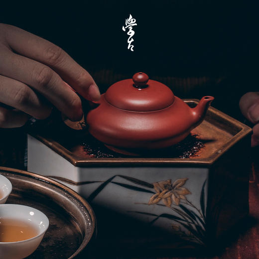 娜家兰壶承中式手工手绘潮州工夫茶纯铜白瓷可做茶盘 商品图3