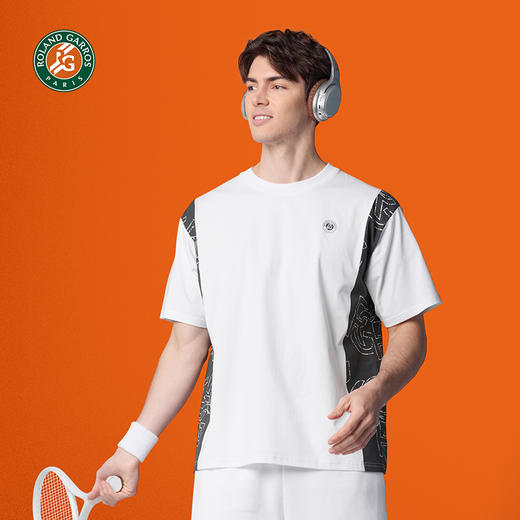 罗兰加洛斯法网运动T恤网球短袖网球服夏季新款男速干撞色上衣 商品图1