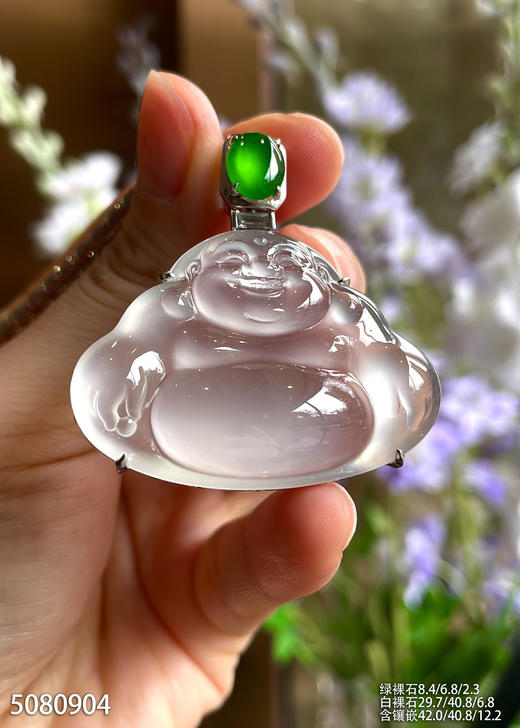 玻璃种白佛公吊坠【5080904】具体价格微信咨询 商品图5
