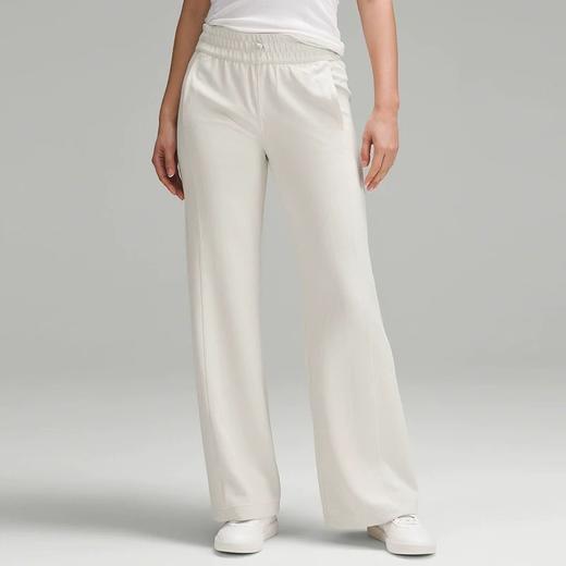 点此购买 lulu露露softstreme女士螺纹阔腿长裤 bk 314779 商品图0