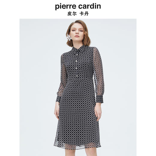 皮尔卡丹女装时尚淑女A摆修身连衣裙P4244E4072B3 商品图4