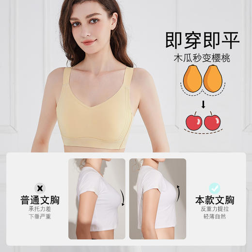 大胸显小 兔耳柔棉薄杯春新款内衣， 杯面高塑透气面料，侧面包裹隐藏赘肉，新型立体缓压加宽肩带(7天左右发货) 商品图1