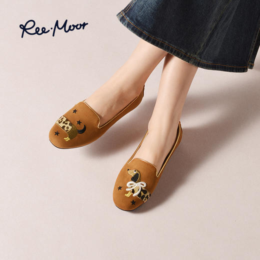 REEMOOR睿慕丨超萌限定款可爱动物刺绣系列豆豆鞋豹豹小腊狗（R38525） 商品图10