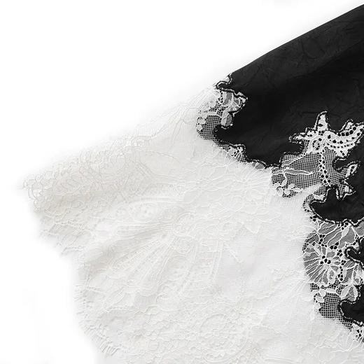 【高货wl】全新升级【铂金会员330/天猫449/差价119】(15846) 洛诗琳高品质轻盈垂感醋酸缎提花睫毛蕾丝优雅短袖连衣裙 商品图3