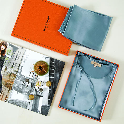 鑫缘 真丝女长袖睡衣套 	HD5001 商品图3