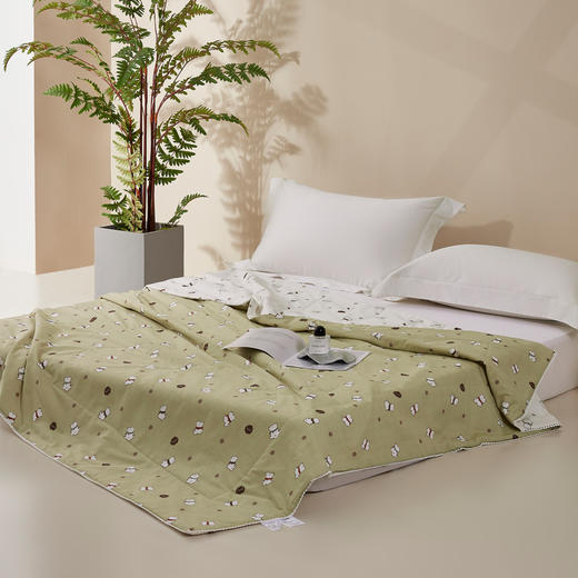 利路米热卖爆款纯棉印花夏凉被绅士小狗 商品图1