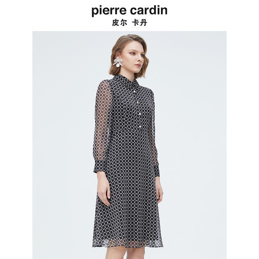 皮尔卡丹女装时尚淑女A摆修身连衣裙P4244E4072B3 商品图1